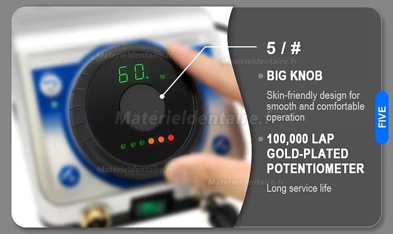 Micromoteur de laboratoire dentaire GONGYU G500 avec pièce à main 50K tr/min et pédale de commande